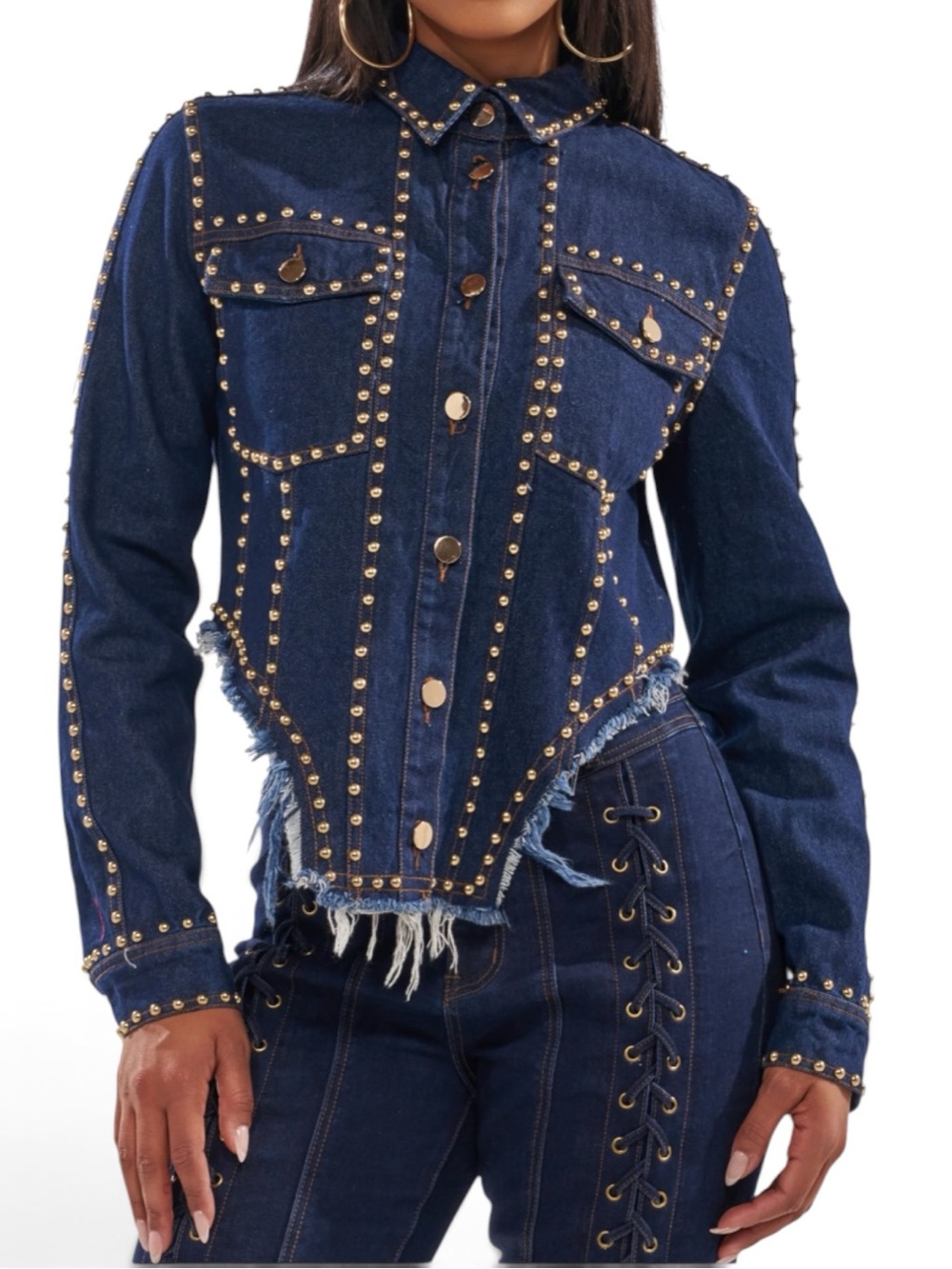 🔥🔥 AKIRA HOTLANTA STUDDED DENIM JACKET